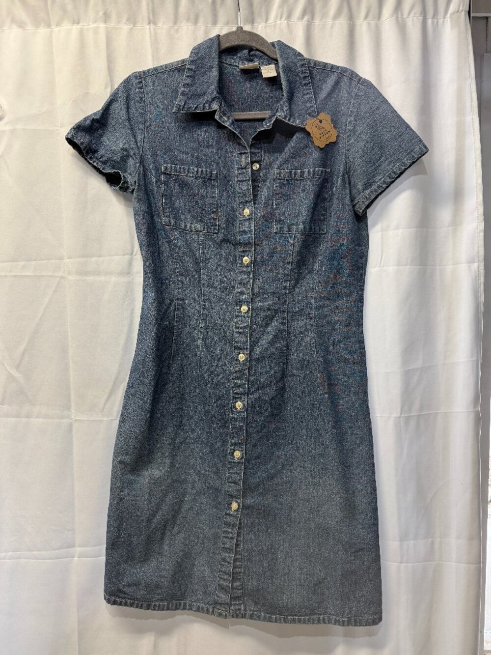 Denim button-front dress - Small